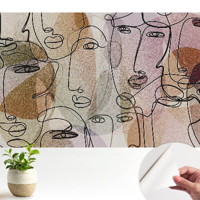 Tapeta fotograficzna samoprzylepna Abstrakcyjne twarze nowoczesny styl