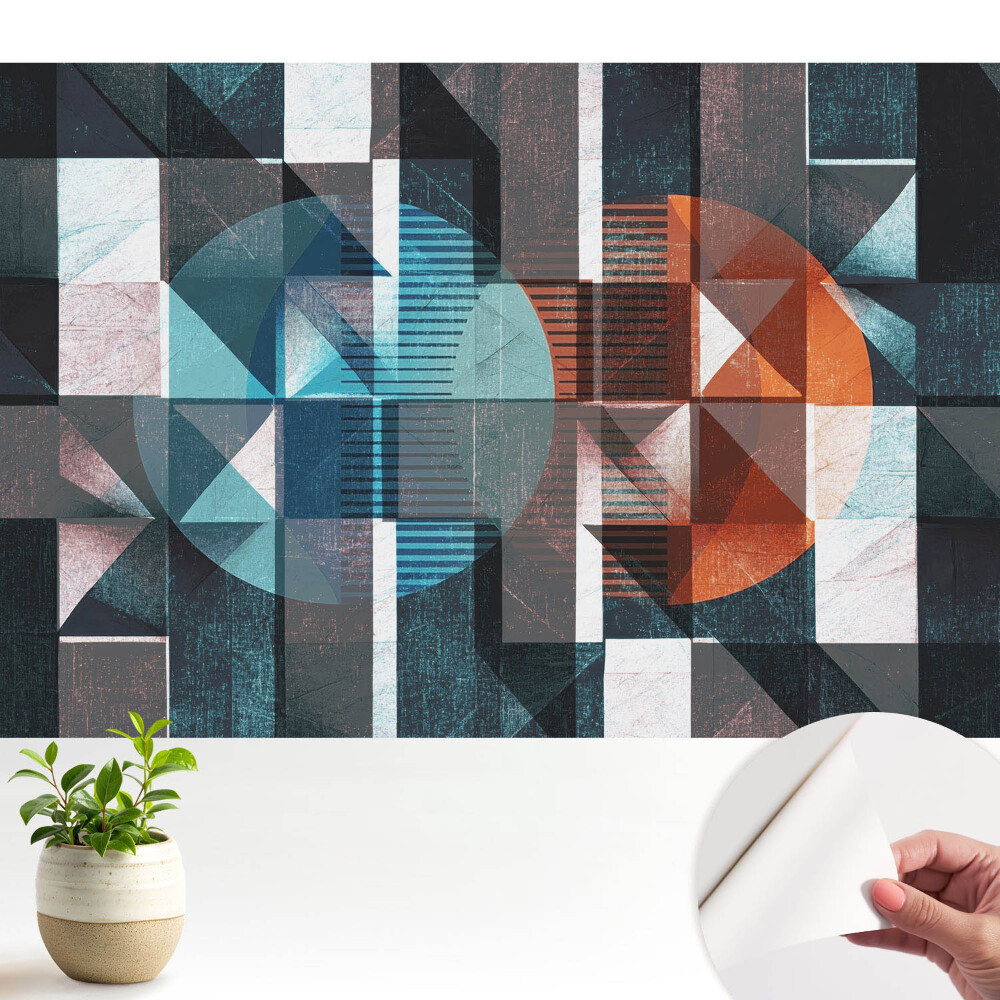 Tapeta fotograficzna samoprzylepna Geometryczny wzór ożywiony dynamicznymi kolorami