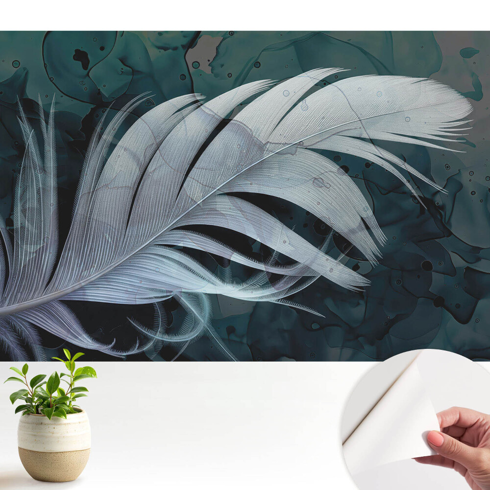 Nowoczesna fototapeta na wymiar Delikatne pióro na abstrakcyjnym tle