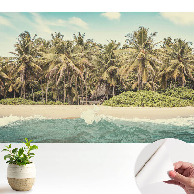 Tapeta fotograficzna samoprzylepna Tropikalny raj pełen palm i błękitu