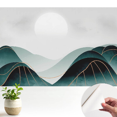 Fototapeta samoprzylepna do salonu Nowoczesny krajobraz z zielonymi wzgórzami.