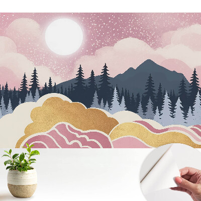 Fototapeta na wymiar do sypialni Zachód słońca nad górami