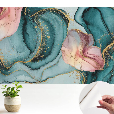 Tapeta fotograficzna samoprzylepna Abstrakcyjne zielono-różowe fale