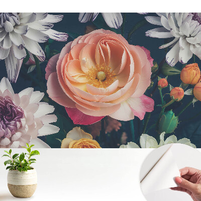 Tapeta fotograficzna samoprzylepna Kwiaty w klasycznym stylu o stonowanej kompozycji