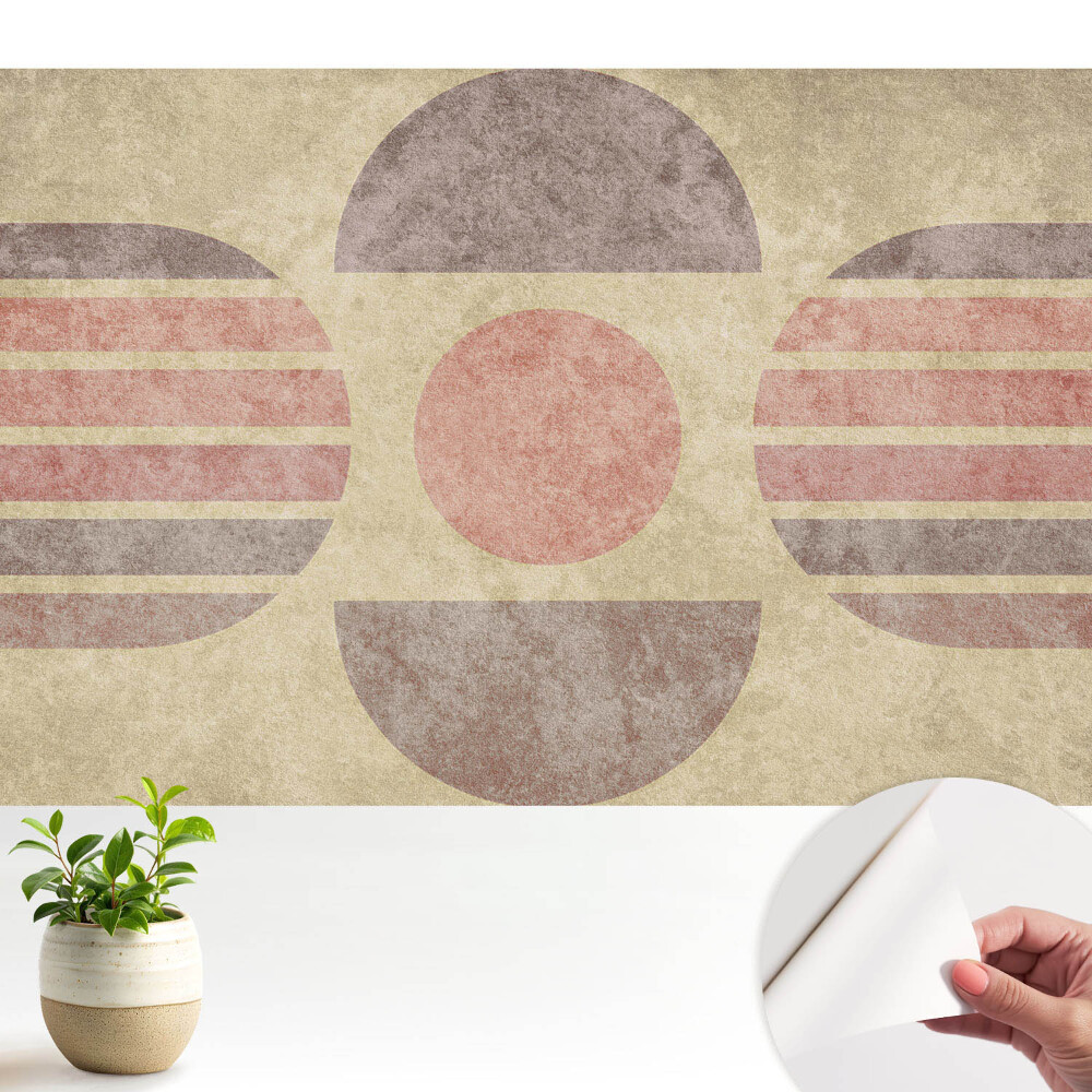 Fototapeta samoprzylepna do salonu Retro geometryczny wzór pastelowe kolory