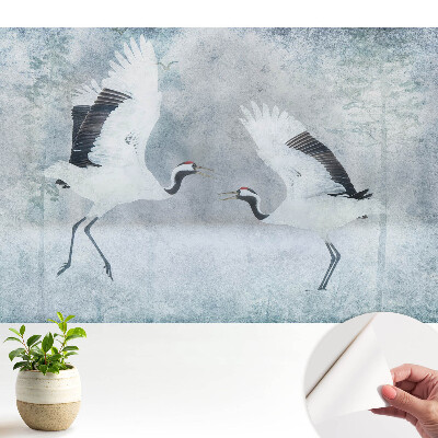 Fototapeta do salonu Eleganckie żurawie w delikatnej scenerii