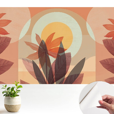 Fototapeta samoprzylepna do salonu Florystyczna abstrakcja symetria ciepło