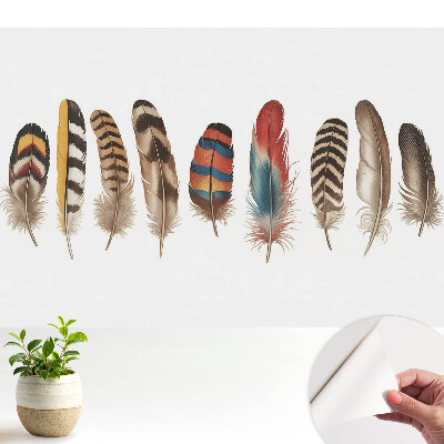Tapeta fotograficzna samoprzylepna Kolorowe pióra unikalny boho wzór