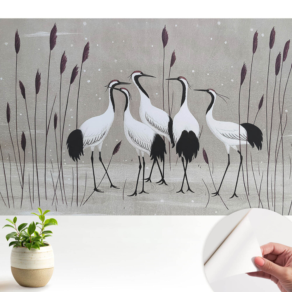 Fototapeta na wymiar do sypialni Żurawie wśród trzcin