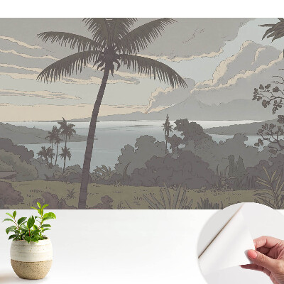 Fototapeta samoprzylepna do salonu Spokojne palmy nad morzem