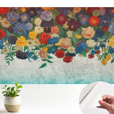 Fototapeta z nadrukiem samoprzylepna Kwiatowy motyw rustykalny harmonia.