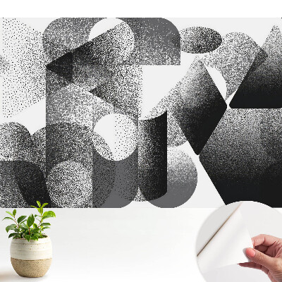 Fototapeta z nadrukiem samoprzylepna Abstrakcyjne figury geometryczne czerń szarość