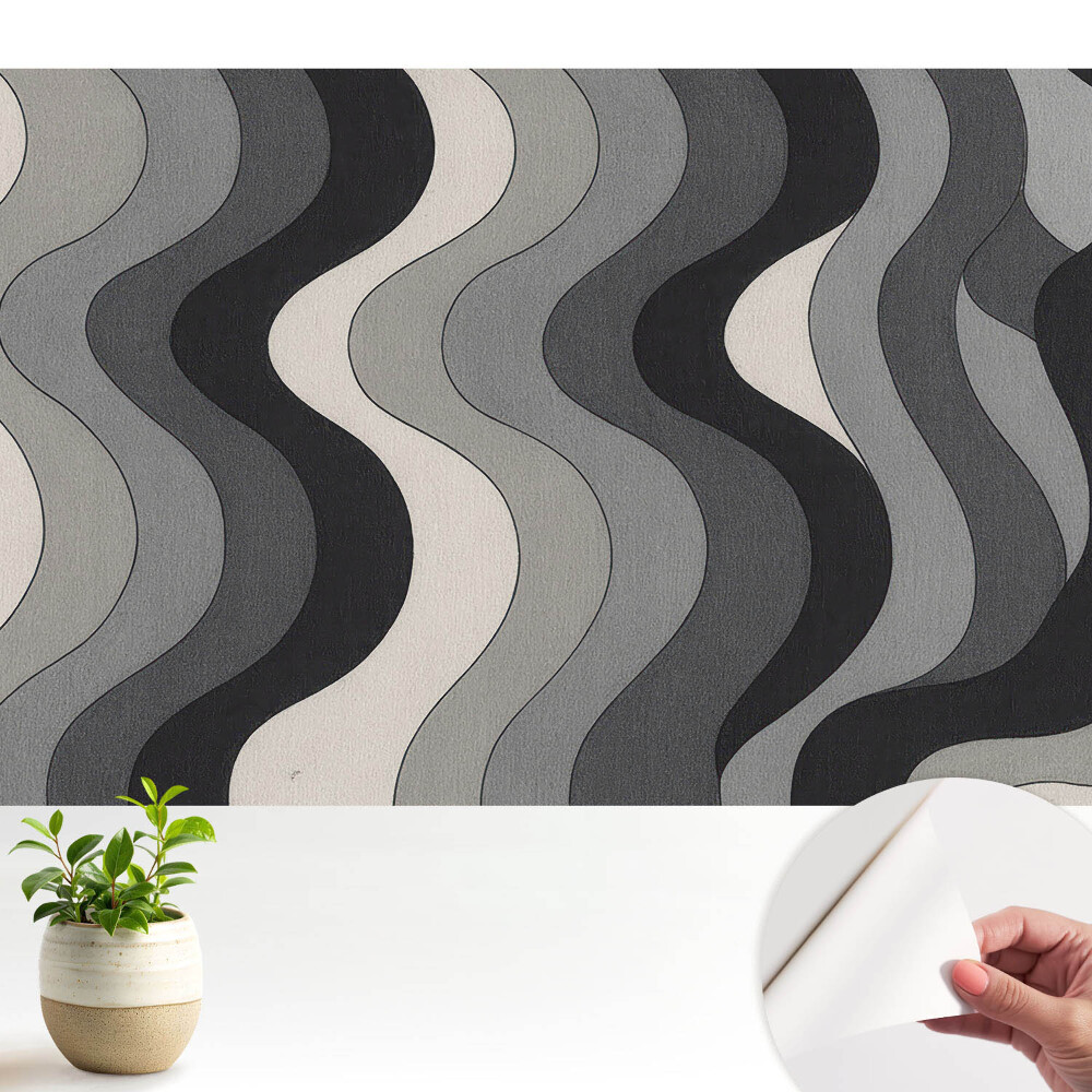 Fototapeta do salonu Nowoczesny falujący wzór w odcieniach szarości