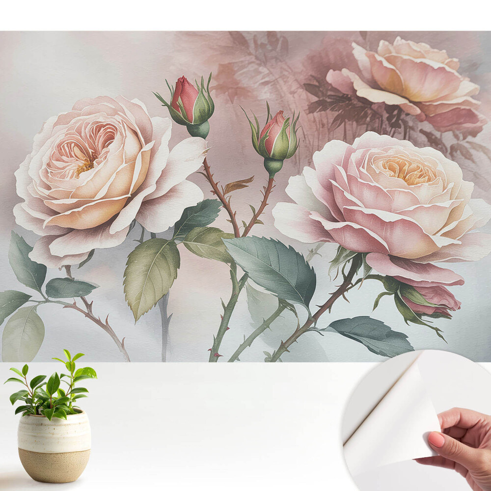 Fototapeta z nadrukiem samoprzylepna Romantyczne kwiaty klasyczna elegancja delikatność