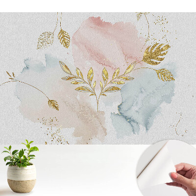 Fototapeta do salonu Pastelowe liście delikatność elegancja