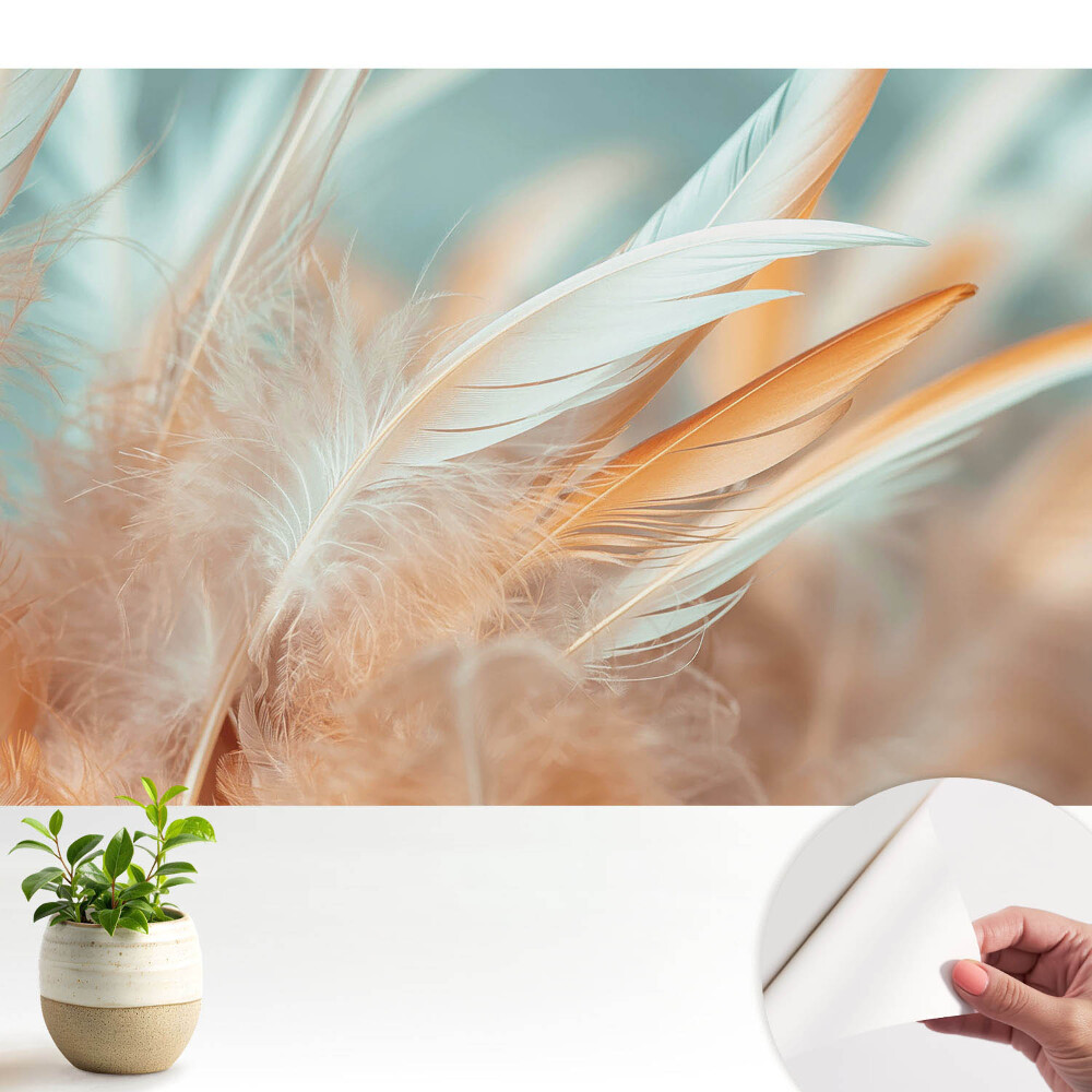 Nowoczesna fototapeta na wymiar Pastelowe pióra w harmonii