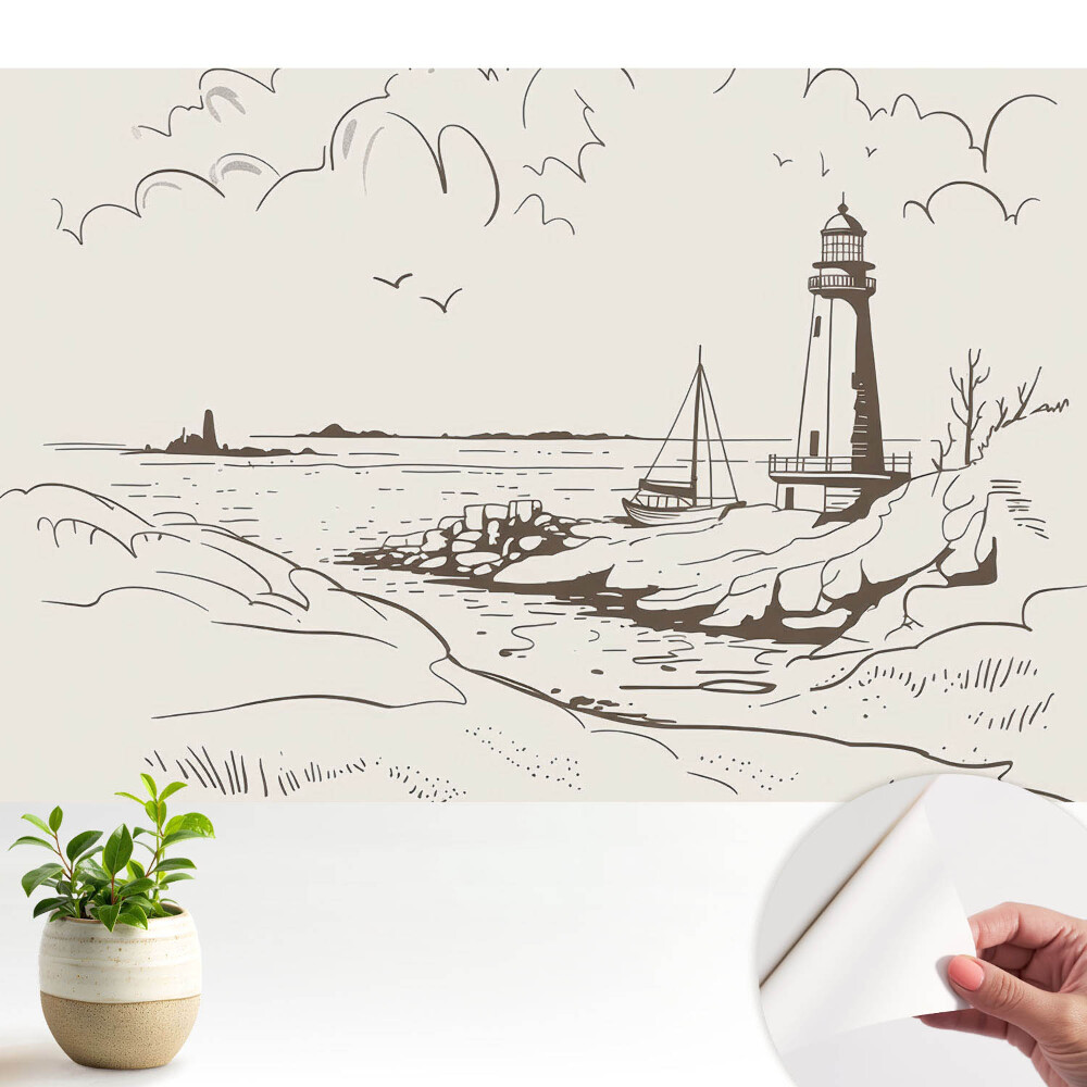 Fototapeta z nadrukiem samoprzylepna Latarnia morska nad morzem