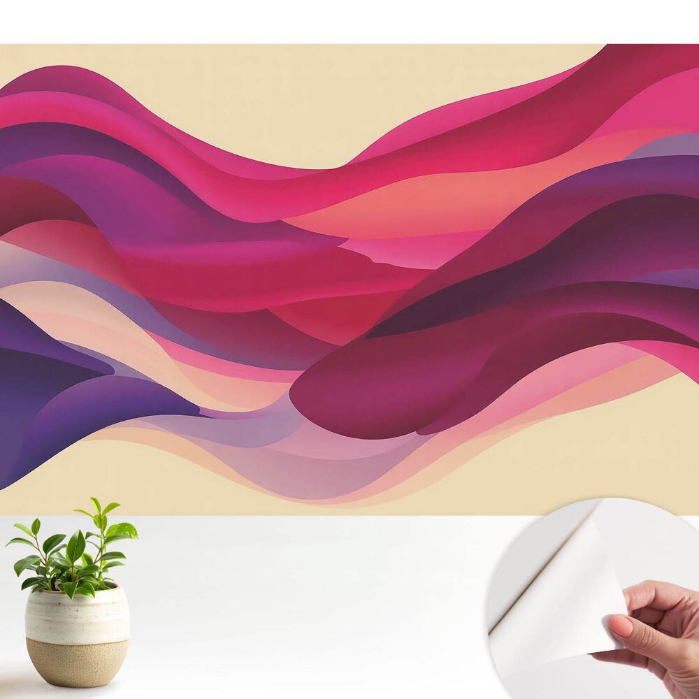 Fototapeta z nadrukiem samoprzylepna Kolorowe fale oraz abstrakcyjne kształty