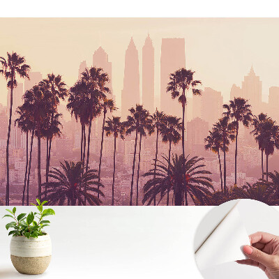 Fototapeta Klimatyczne palmy zachodzące słońce