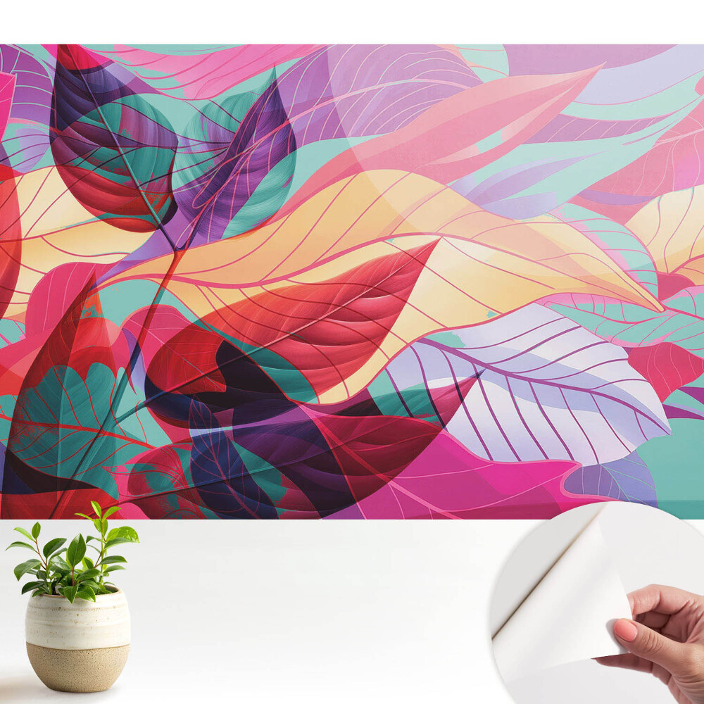 Fototapeta do salonu Kolorowe liście w abstrakcyjnym stylu