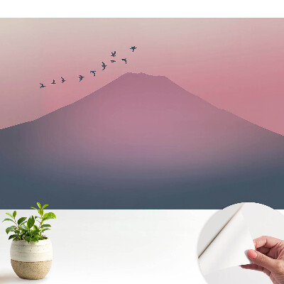 Fototapeta z nadrukiem samoprzylepna Pastelowe góry o zachodzie słońca