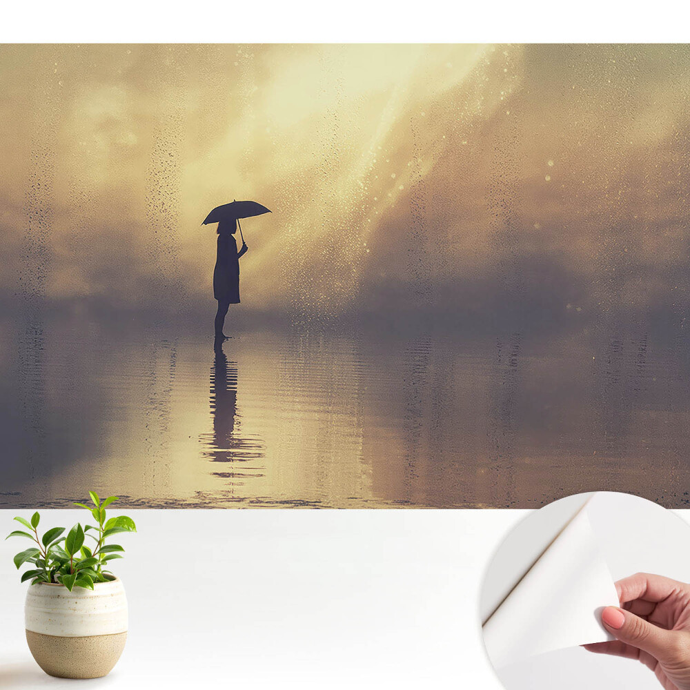 Tapeta fotograficzna samoprzylepna Postać w deszczu blask harmonii