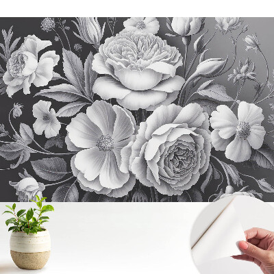 Fototapeta na wymiar do sypialni Kwiaty szare elegancja piękno