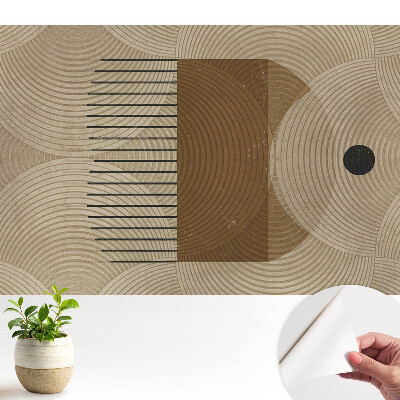 Tapeta fotograficzna samoprzylepna Geometryczne okręgi i linie w ciepłych odcieniach