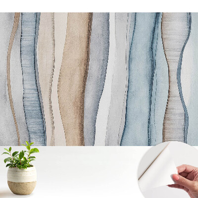 Fototapeta z nadrukiem samoprzylepna Pionowe fale pasów błękitnych i beżowych