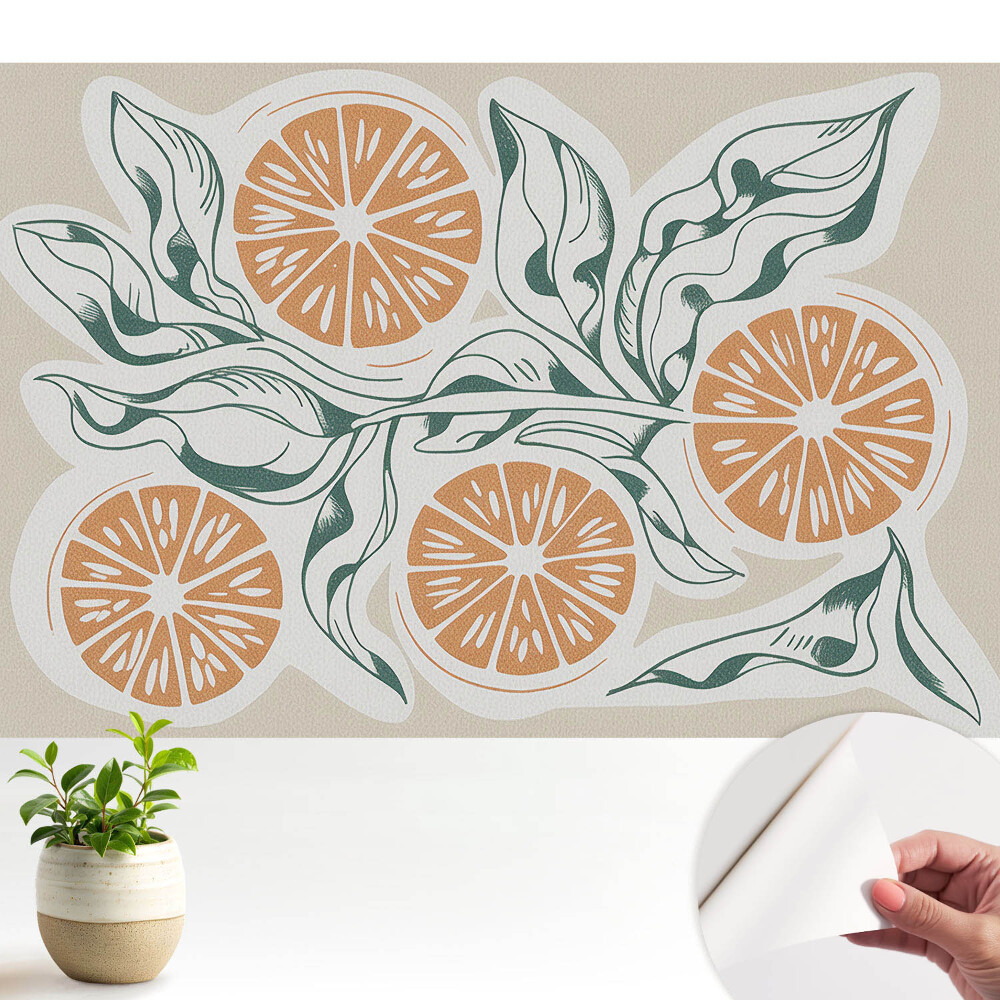 Tapeta fotograficzna samoprzylepna Cytrusy i liście w harmonii