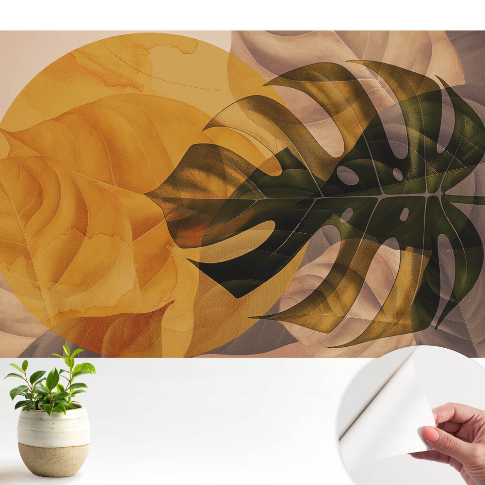 Nowoczesna fototapeta na wymiar Liście w ciepłej tonacji