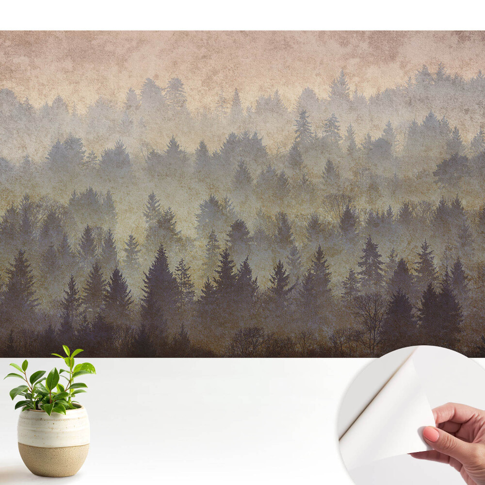 Fototapeta na wymiar do sypialni Nastrojowe lasy mgłą otulone