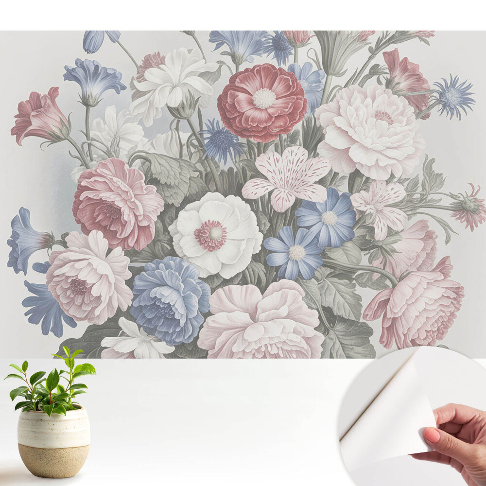 Tapeta fotograficzna samoprzylepna Kolorowe kwiaty w klasycznej harmonii