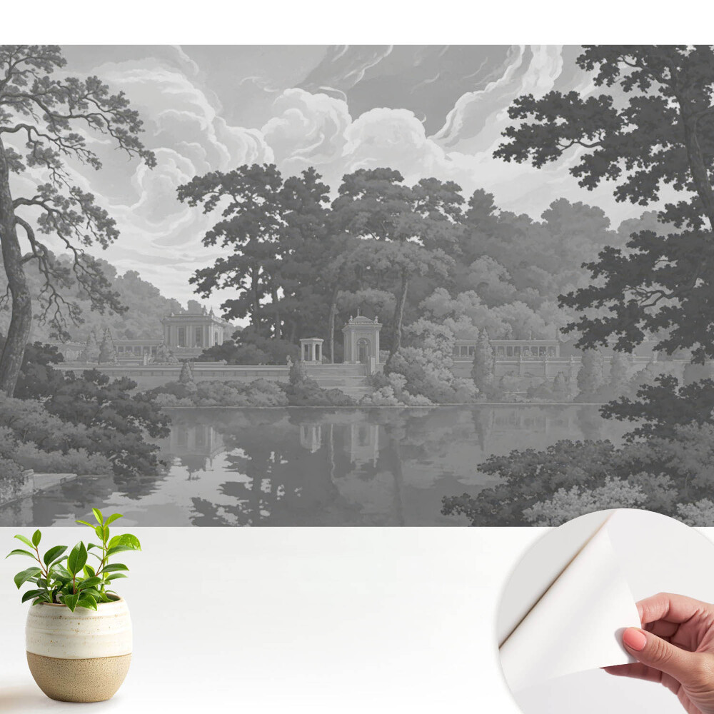 Fototapeta do salonu Krajobraz klasyczny z jezioro i drzewami