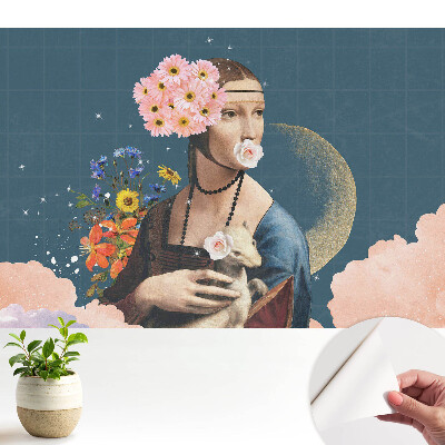 Fototapeta do salonu Kwiecisty portret surrealistyczny