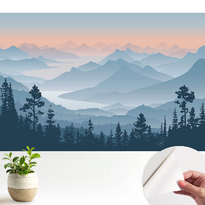 Fototapeta z nadrukiem samoprzylepna Mgliste góry o świcie