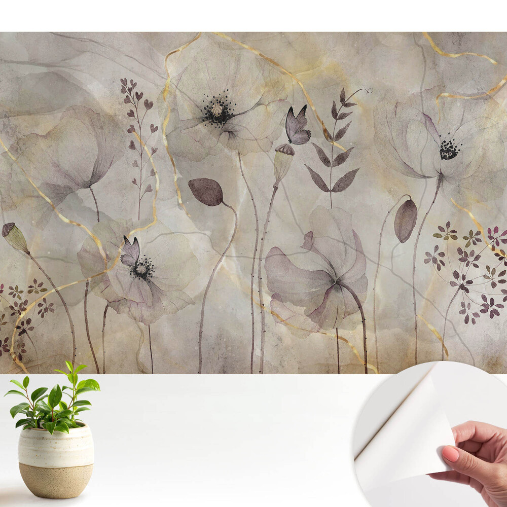 Tapeta fotograficzna samoprzylepna Rustykalne kwiaty z nutą elegancji