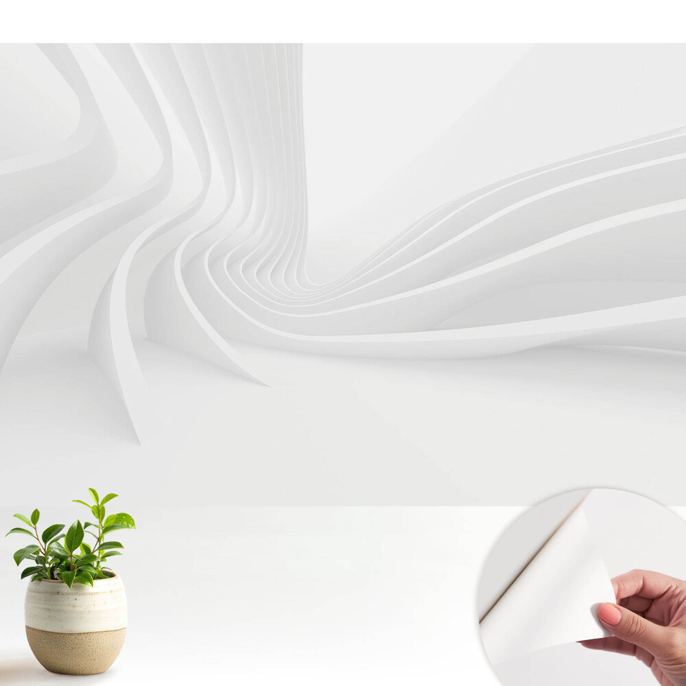 Tapeta fotograficzna samoprzylepna Białe falujące linie nowoczesna elegancja