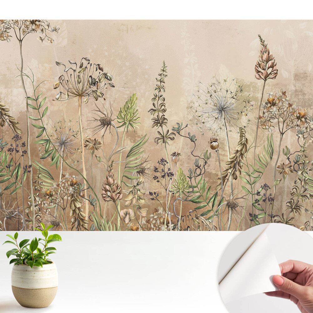 Fototapeta samoprzylepna do salonu Pastelowe motywy roślinne