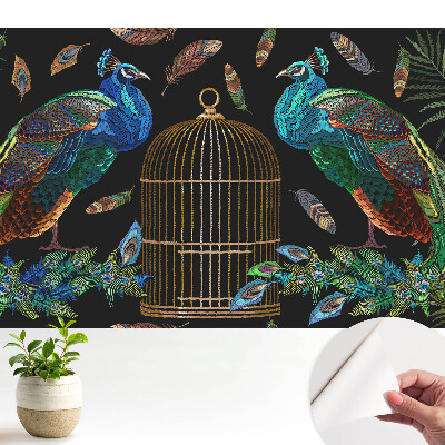 Tapeta fotograficzna samoprzylepna Pawie wśród piór symetria