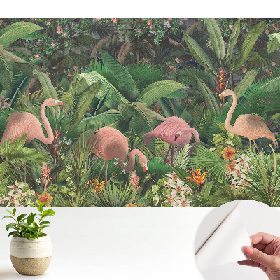Fototapeta samoprzylepna do salonu Tropikalna egzotyka flamingów