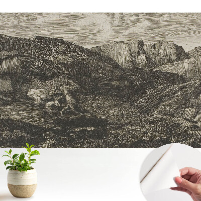 Tapeta fotograficzna samoprzylepna Górski pejzaż jeździec klasyczny