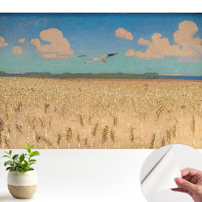 Tapeta fotograficzna samoprzylepna Pole pszenicy pod niebem