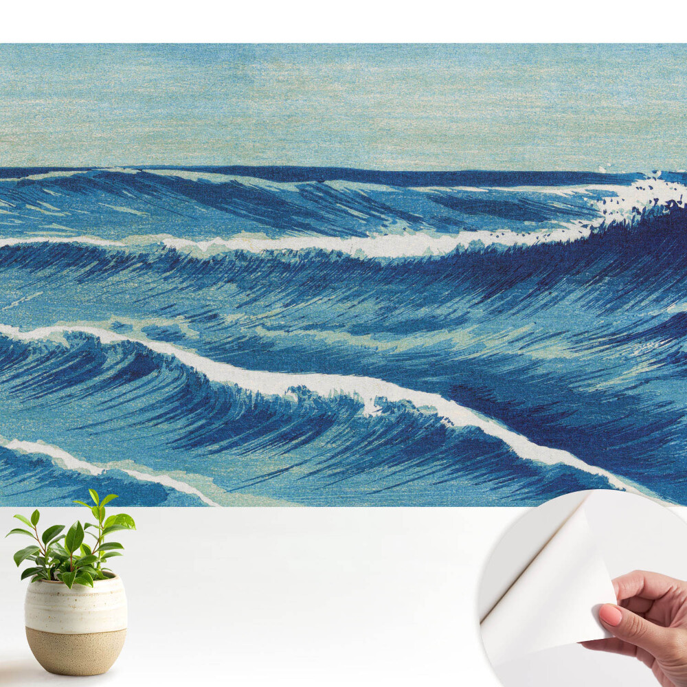 Fototapeta na wymiar do sypialni Morskie fale klasyczne inspiracje