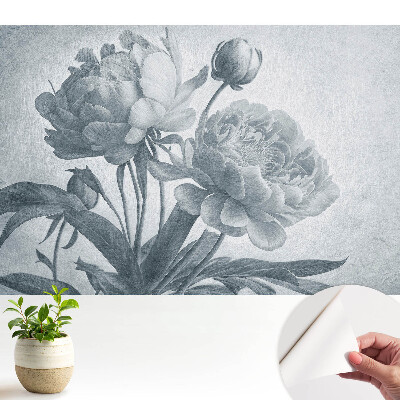 Tapeta fotograficzna samoprzylepna Szare delikatne kwiaty elegancja struktura