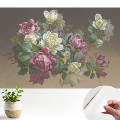 Fototapeta na wymiar do sypialni Romantyczne kwiaty liście kompozycja