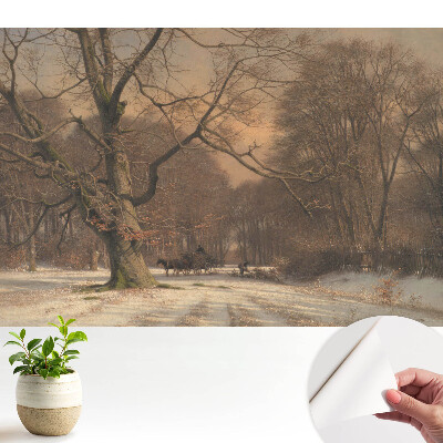 Tapeta fotograficzna samoprzylepna Zimowy las spokój natura