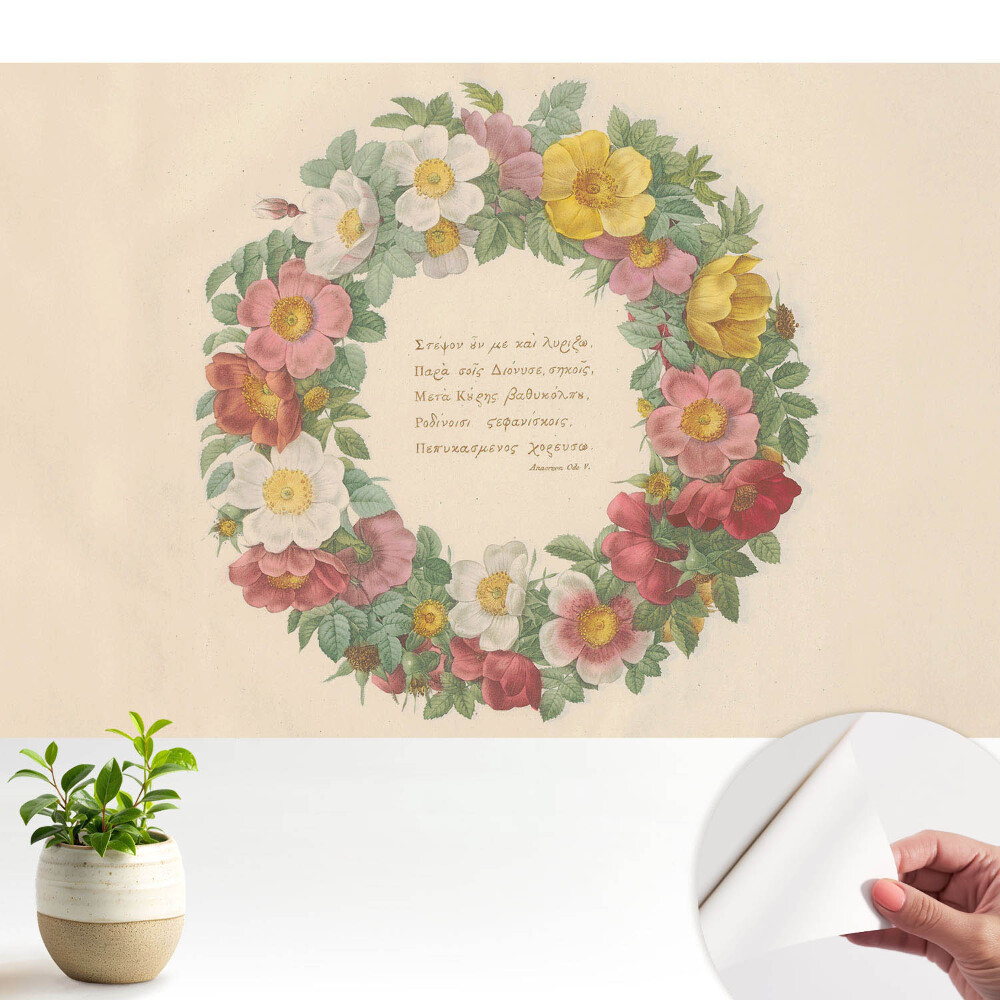 Fototapeta z nadrukiem samoprzylepna Klasyczny wieniec kwiatowy