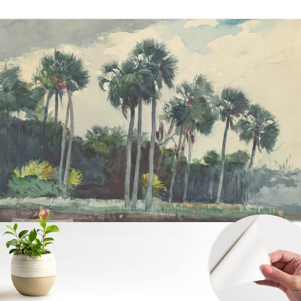 Fototapeta do salonu Tropikalne palmy w akwarelowym stylu