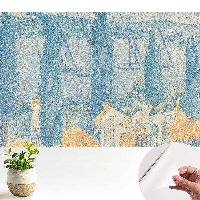 Fototapeta z nadrukiem samoprzylepna Krajobraz z drzewami nad jeziorem